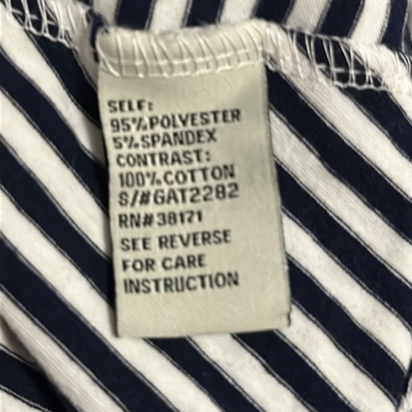 LUCCA Couture Striped Crop Top with Criss Cross Back Size L White / Dark Navy - Picture 6 of 7